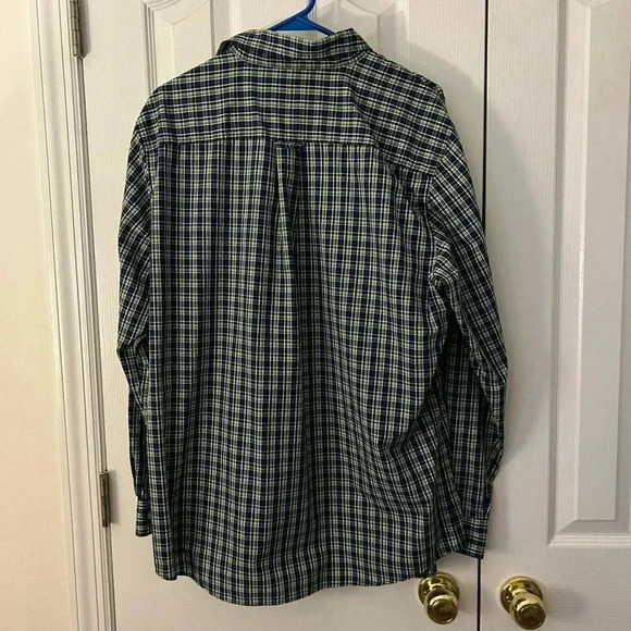 Chaps Men’s Large Button Up Shirt Blue Green - Picture 3 of 6